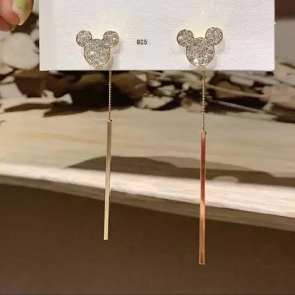 MICKEY ♡ Dangler 2 in 1 Crystal Sparkling Earrings With Gift Box
